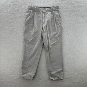 Vintage Polo Ralph Lauren Pants Mens 36x32 Beige Pleated Chino Preppy Luxury